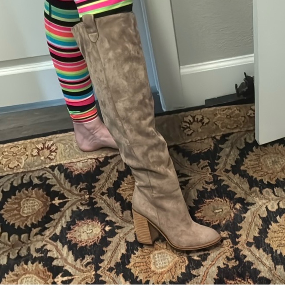 Mi.iM Tan Suede-Look Knee High Fashion Door Mat